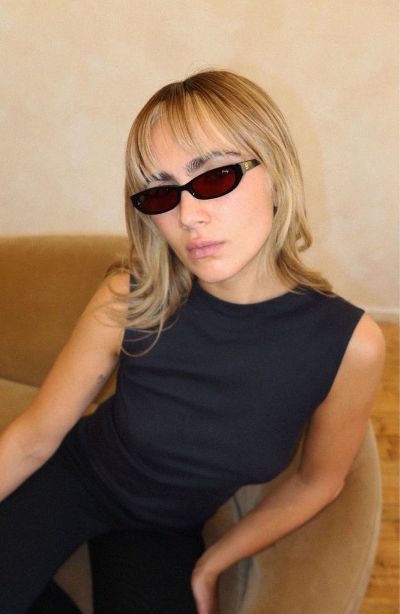 INDY Gisele Cateye Polarized Sunglasses, Alternate, color, Black