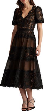 Tadashi Shoji Soutache Lace Cocktail Dress