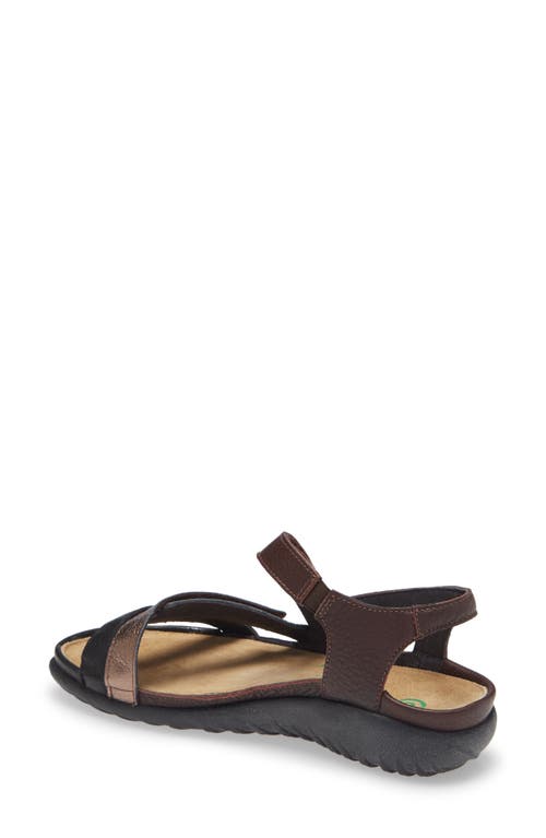 Naot Whetu Water Repellent Sandal In Black/radient Copper Leather
