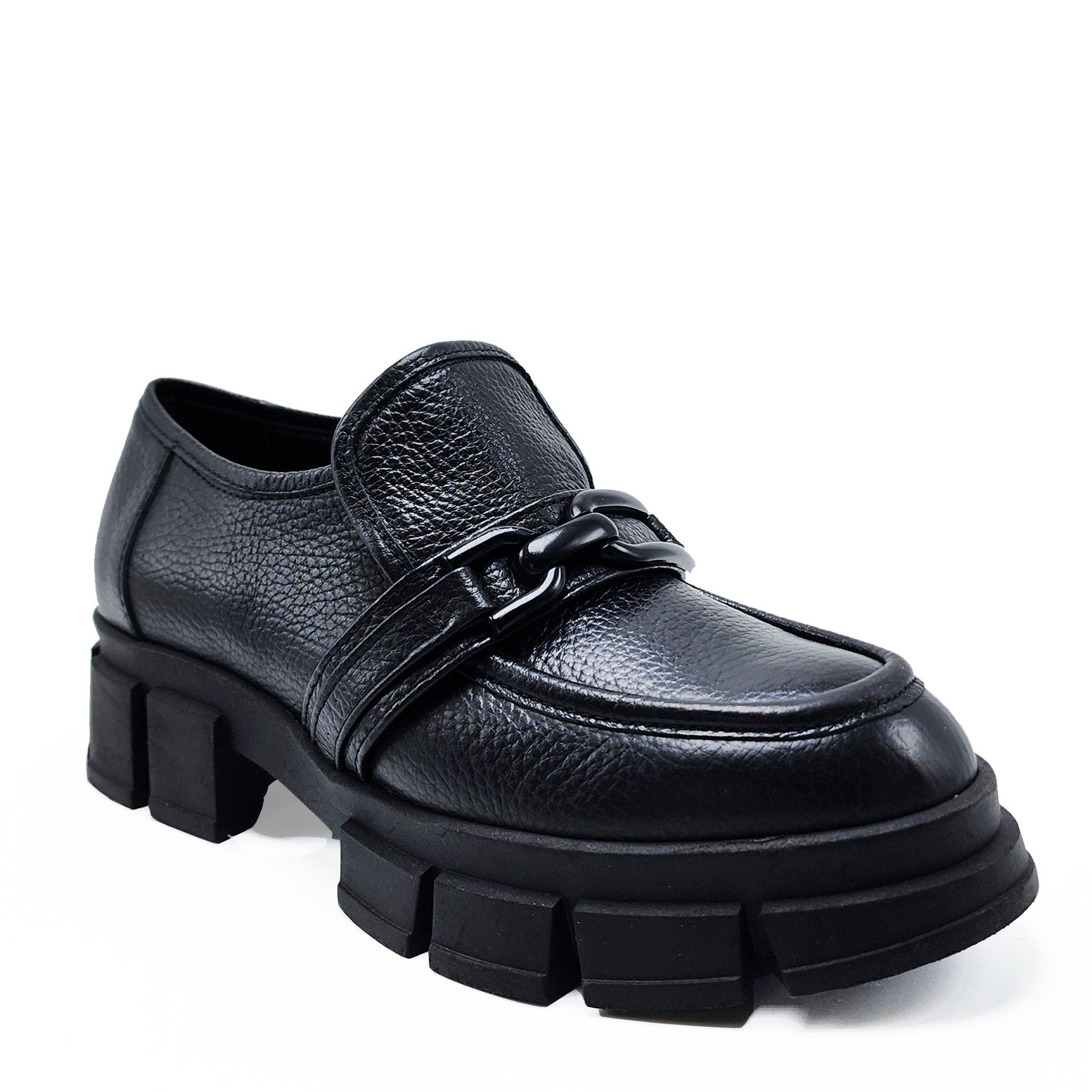 BEAUTIISOLES Raquel Leather Loafer, Main, color, Black