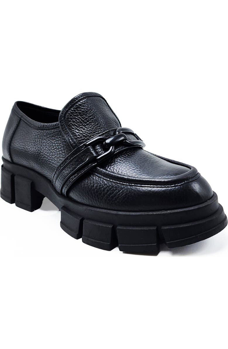 BEAUTIISOLES Raquel Leather Loafer, Main, color, Black