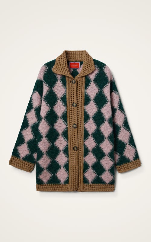 La Doublej Bowling Crocheted Wool-blend Cardigan In Multi