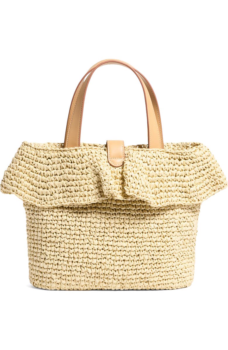 Stoney Clover Lane Small Ruffle Raffia Tote, Alternate, color,