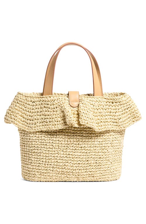 Stoney Clover Lane Small Ruffle Raffia Tote In Beige