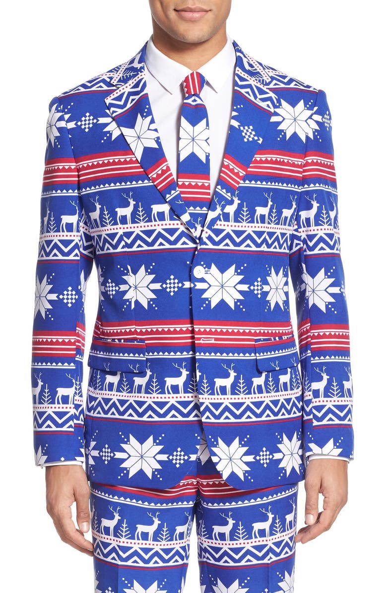 OppoSuits 'Rudolph' Holiday Suit & Tie, Alternate, color,