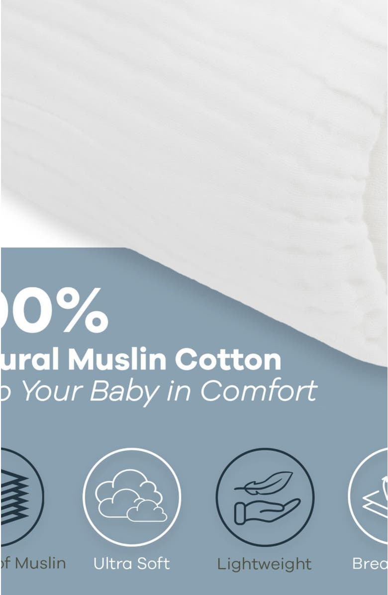 Comfy Cubs Adult Muslin Blanket, Alternate, color, White