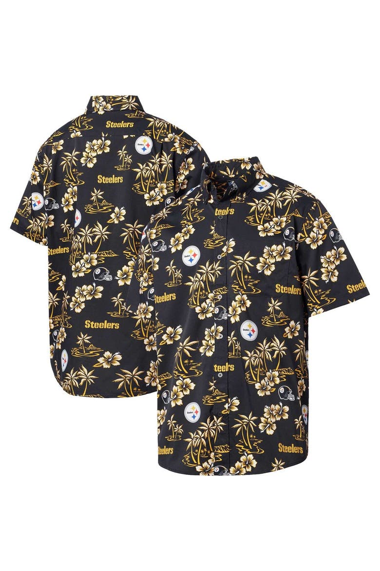 Men's Reyn Spooner Black Pittsburgh Steelers Kekai Button-Up Shirt, Main, color, Black