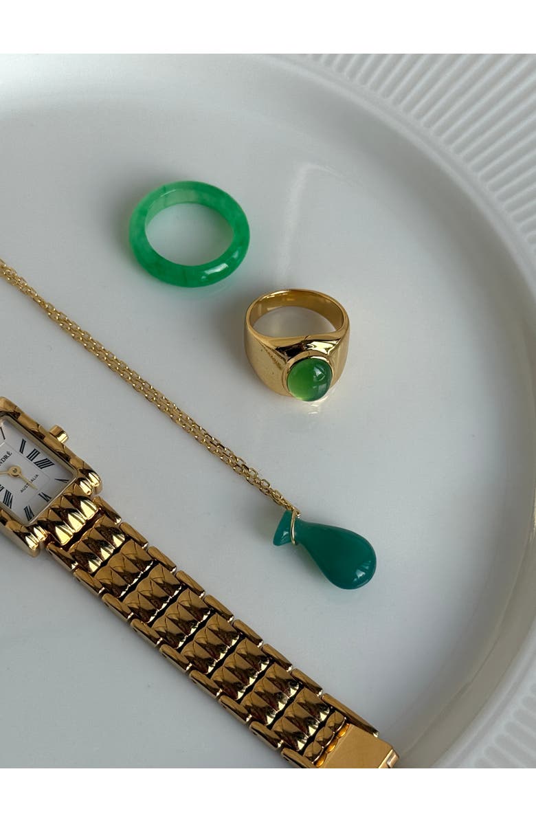 seree Fudai Green Jade Stone Pendant Necklace, Alternate, color, Green