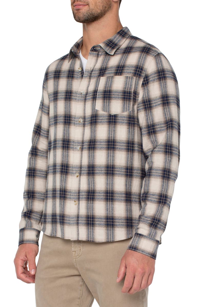 Liverpool Los Angeles Plaid Cotton Flannel Button-Up Shirt, Alternate, color,