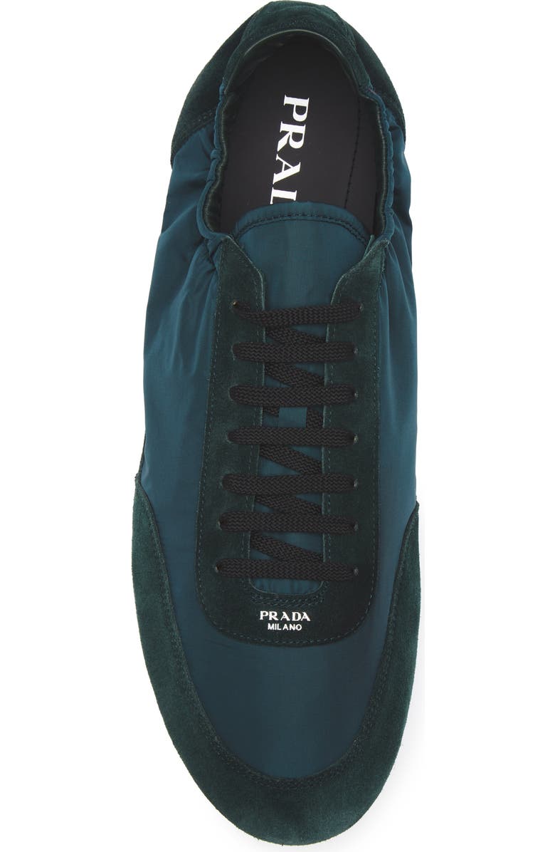 Prada Collapse Mixed Media Low Top Sneaker, Alternate, color, Abete