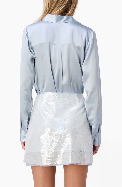 Cami Nyc Crosby Silk Charmeuse Button-up Shirt In Blue