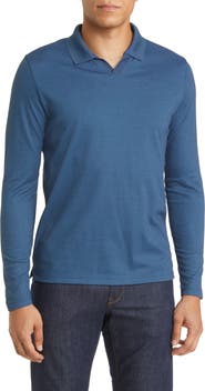 Robert Barakett Adison Long Sleeve Johnny Collar Polo