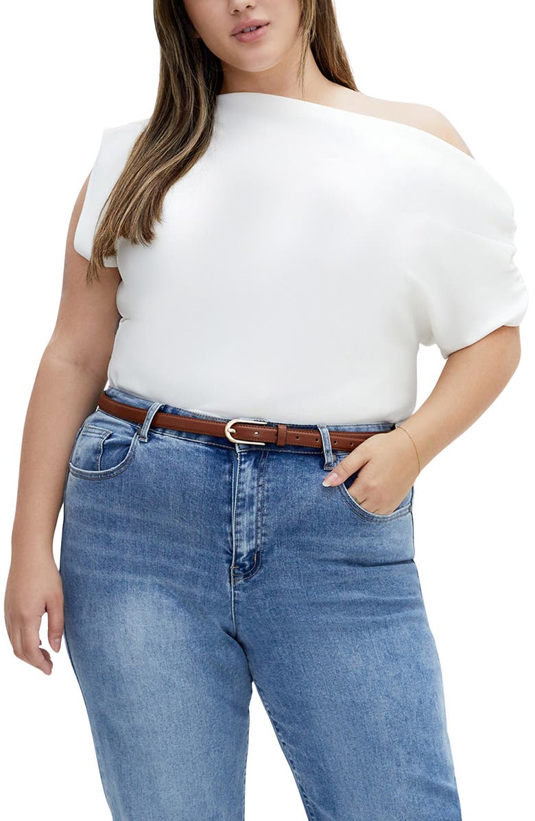 City Chic Imani One-Shoulder Top, Main, color,