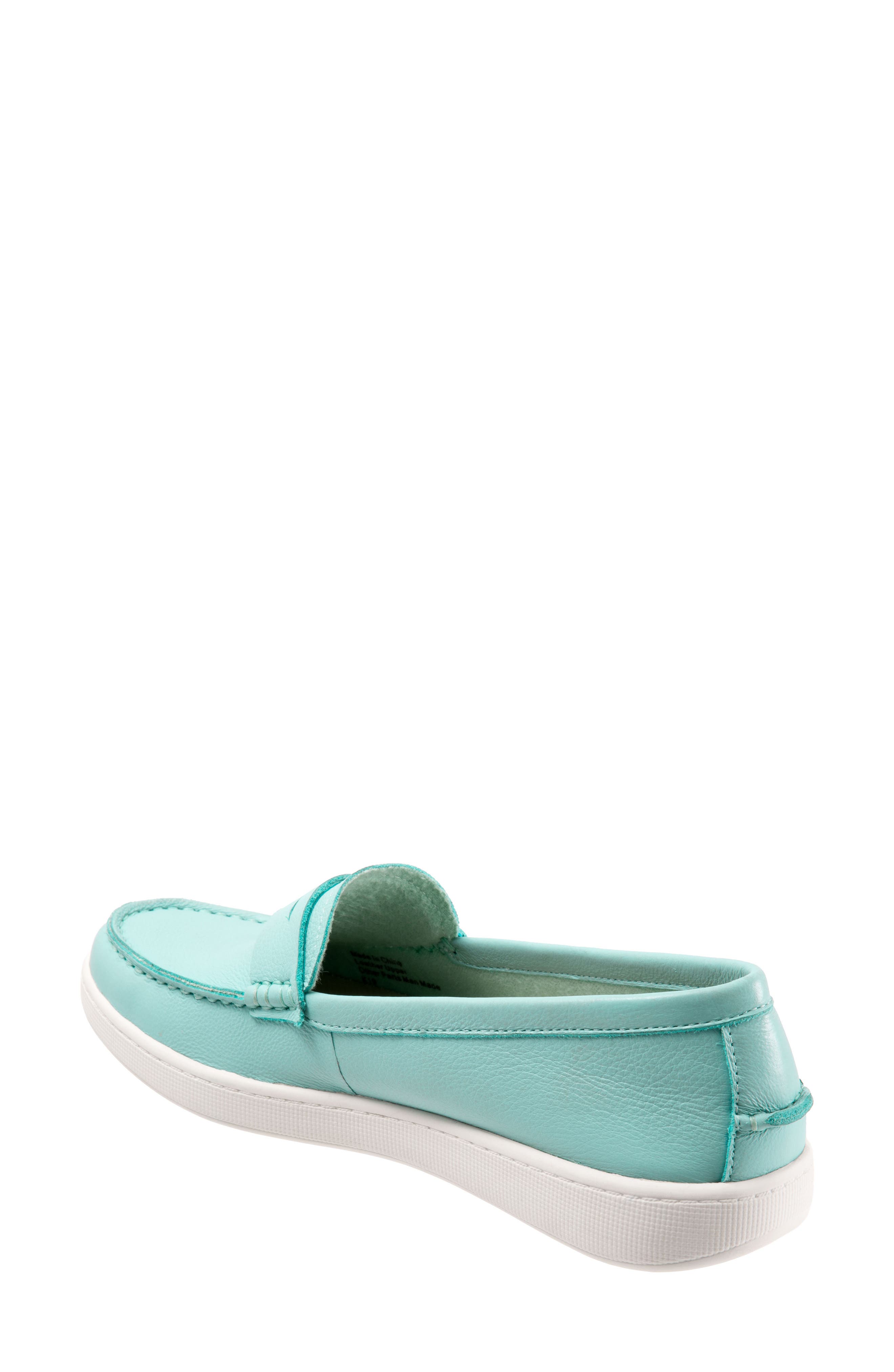 Dina Loafer, Alternate, color, AQUA LEATHER