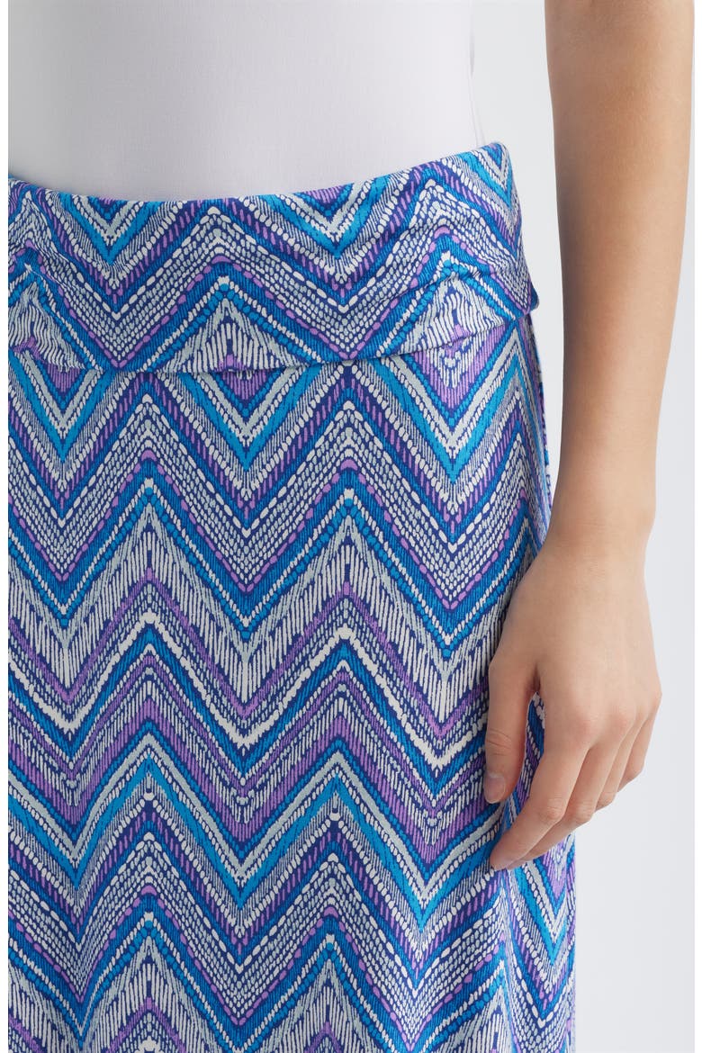 Roll ZIgzag Floral Print Maxi Skirt, Alternate, color, BLUE