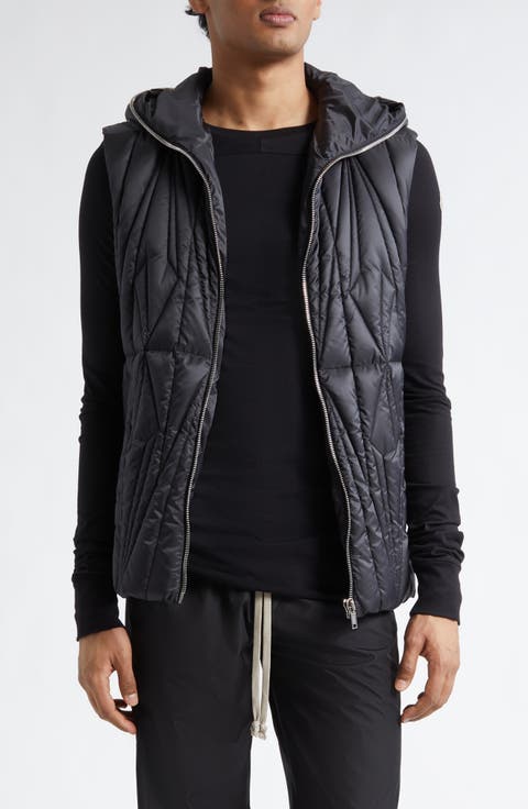 x Rick Owens Geocamo Ziplock Hooded Down Vest