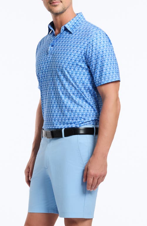 Robert Graham Skull Swing Performance Golf Polo In Cobalt