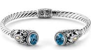 SAMUEL B. Semiprecious Stone Textured Frog Bangle Bracelet