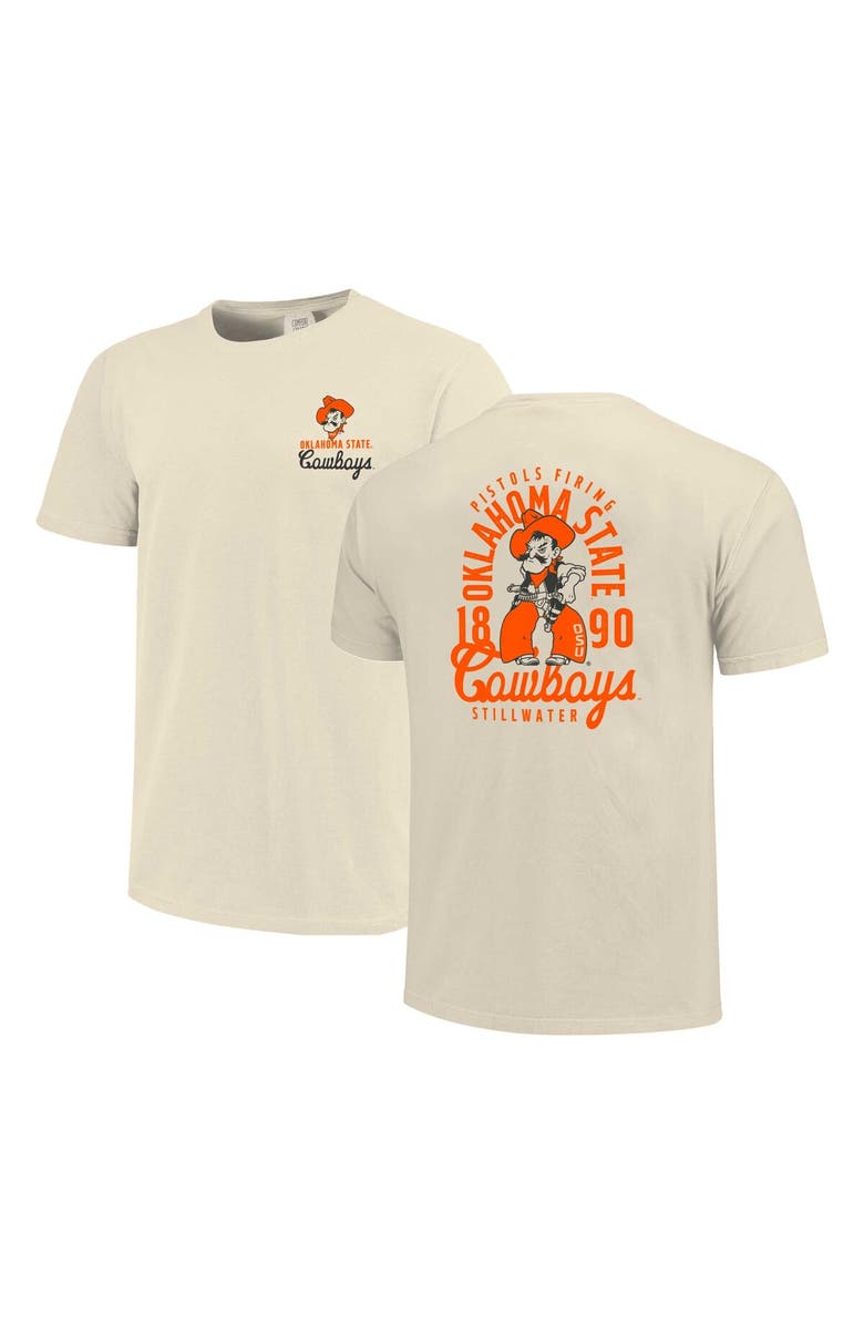 IMAGE ONE Men's Cream Oklahoma State Cowboys Comfort Colors Mascot Overlay T-Shirt, Main, color, 