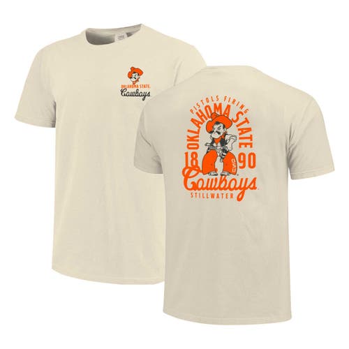 Image One Cream Oklahoma State Cowboys Comfort Colors Mascot Overlay T-shirt In Cream
