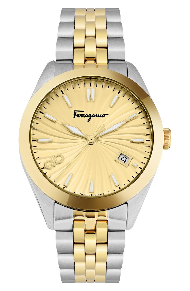 FERRAGAMO Classic Bracelet Watch, 36mm, Main, color, Two Tone Gold/Silver