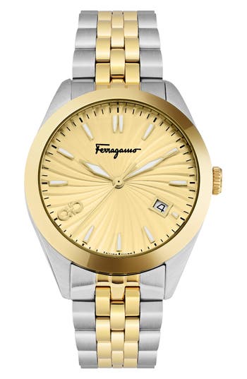 Ferragamo Classic Bracelet Watch, 36mm In Gold