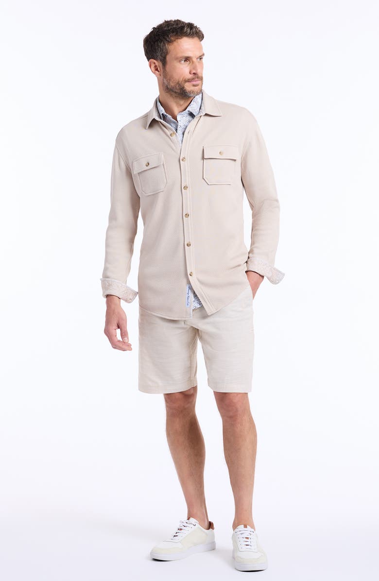 Robert Graham Eastling Cotton Button-Up Shirt, Alternate, color, Oatmeal