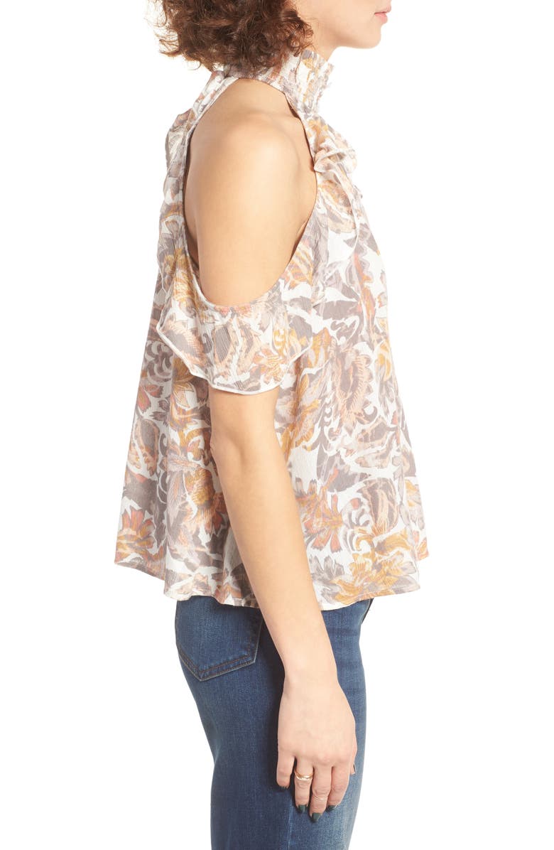 Sun & Shadow Smock Neck Cold Shoulder Blouse, Alternate, color,