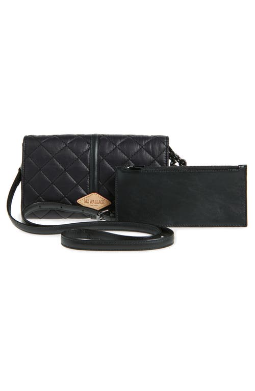 Mz Wallace Astor Diamond Quilted Nylon Convertible Crossbody Bag In Black