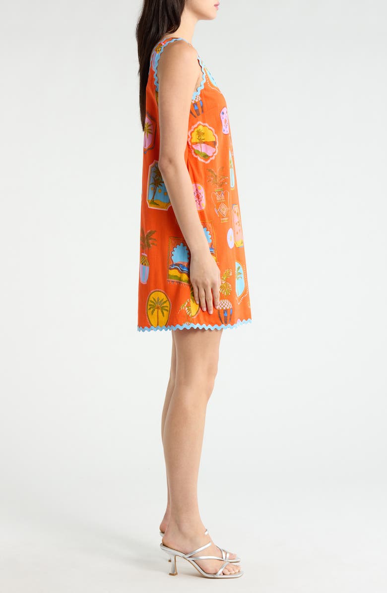 SUGARLIPS Maury Postcard Auriel Shift Minidress, Alternate, color, Red-Pink-Mult