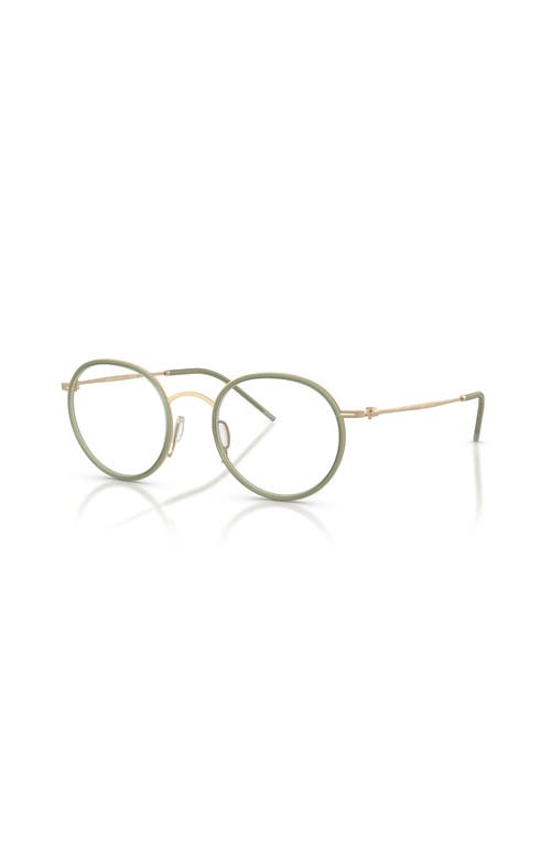 Giorgio Armani 49mm Round Optical Glasses In Green