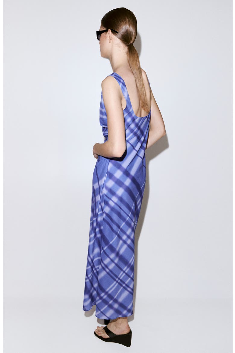 Printed Cotton Sleeveless Bateau Neck Dress, Alternate, color, BLUE