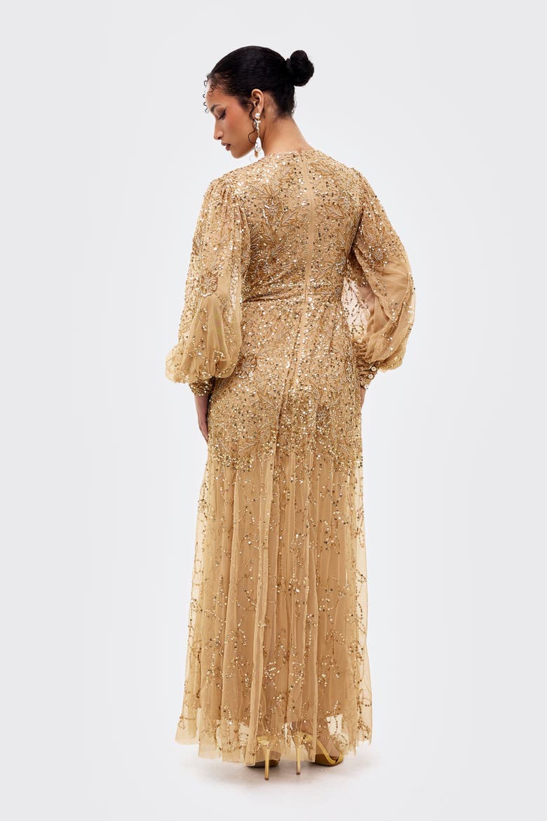 Modest Embellished Sequins A Line Maxi Dress, Alternate, color, RICHMOND