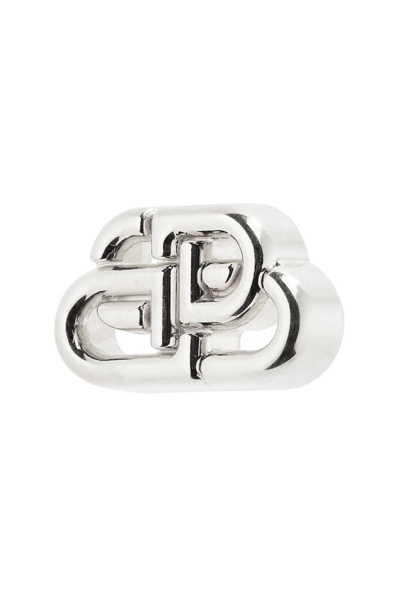 Interlocking Logo Stud Earrings, Alternate, color, 0668 SILVER