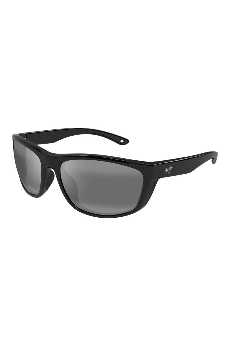 Nuu Landing 62mm PolarizedPlus2® Oversize Rectangular Sunglasses, Alternate, color, BLACK