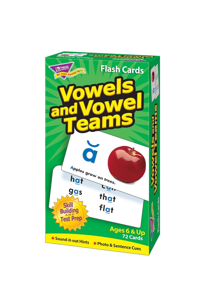 Vowels and Vowel Teams Skill Drill Flash Cards, Alternate, color, Multicolored