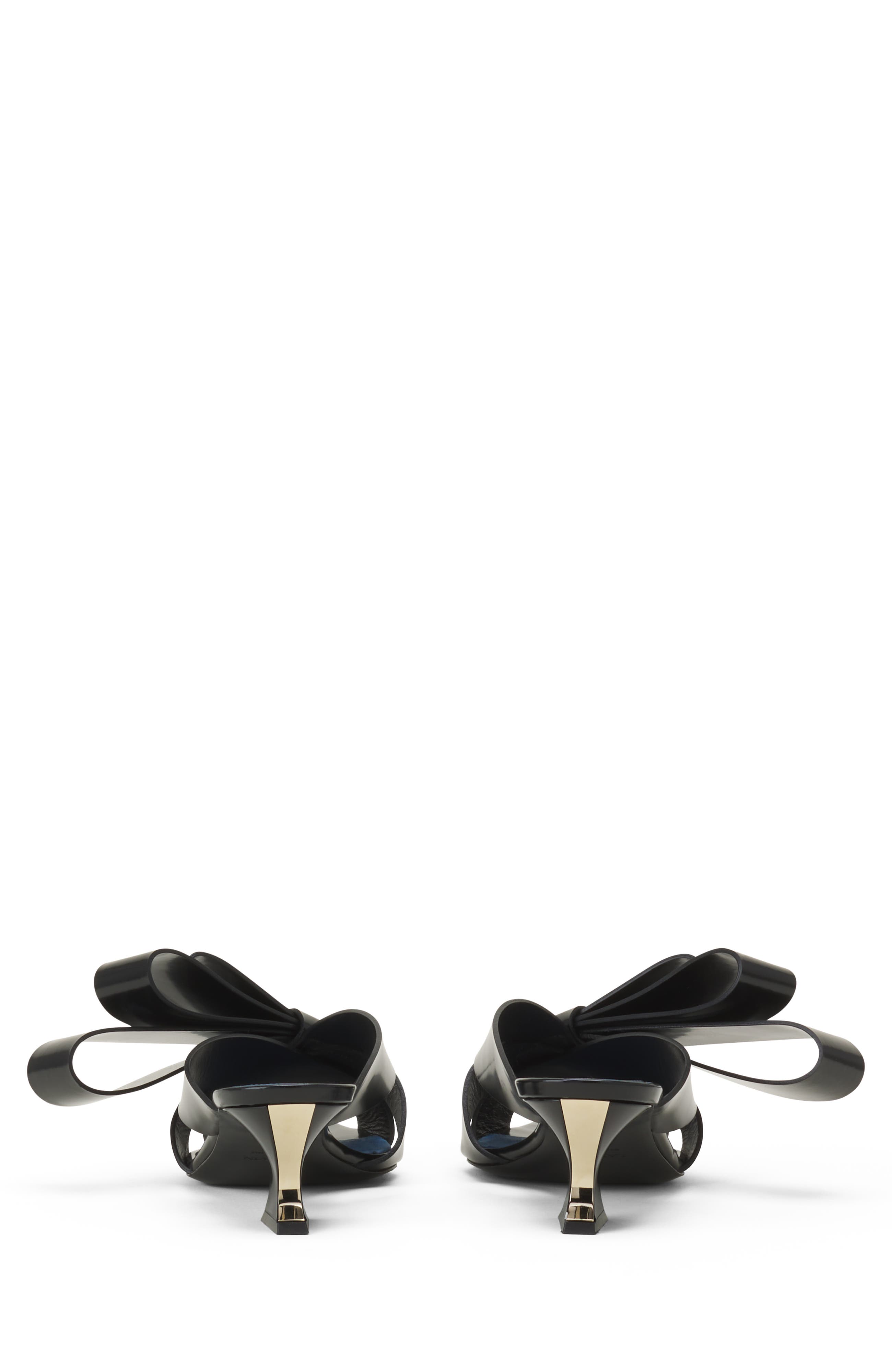 Lanvin Cadeau Leather Mules With Heel, Alternate, color, Black