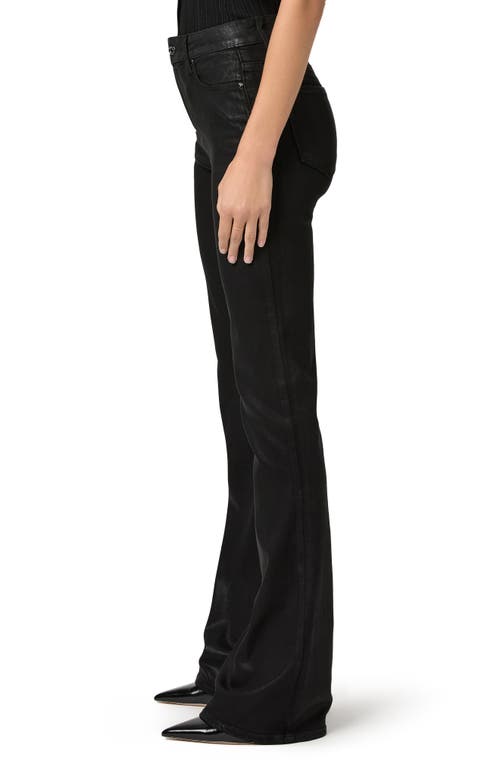 Paige Laurel Canyon Coated High Waist Bootcut Jeans In Black