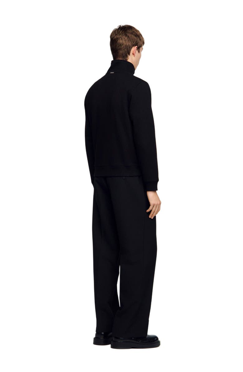 SANDRO Cotton sweatshirt, Alternate, color, Black