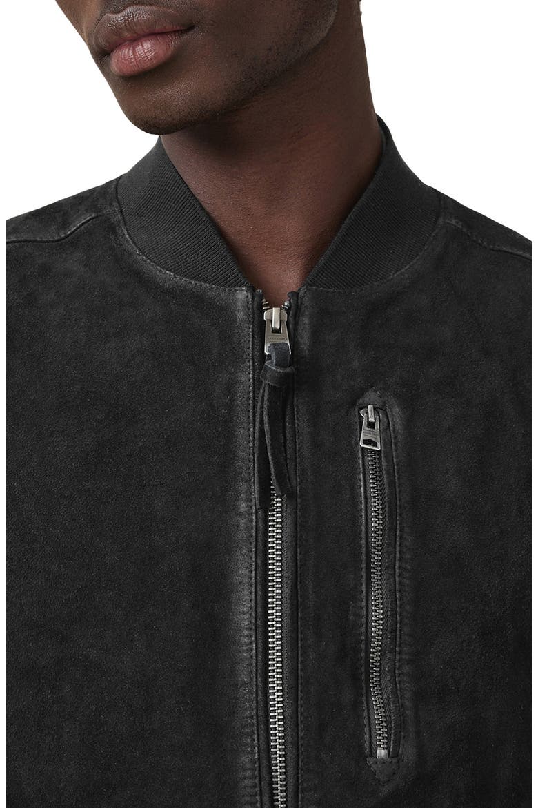 Kemble Suede Bomber Jacket, Alternate, color, BLACK