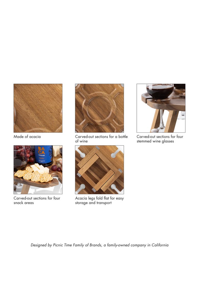 Mesavino Wine Picnic Table, Alternate, color, Acacia Wood