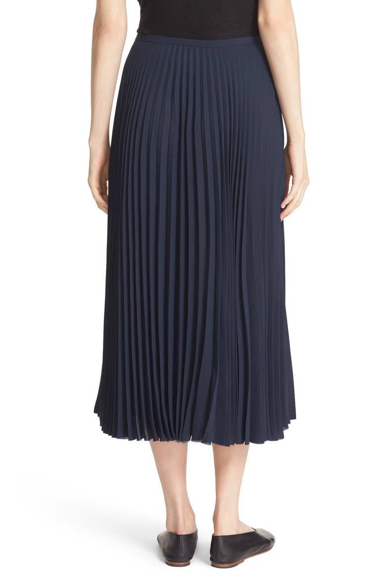 Pleat Midi Skirt, Alternate, color, COASTAL
