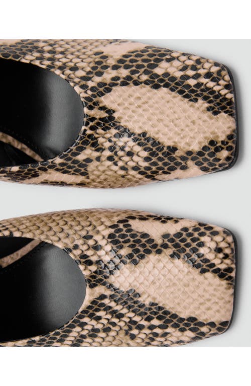 Mango Print Square Toe Pump In Neutral