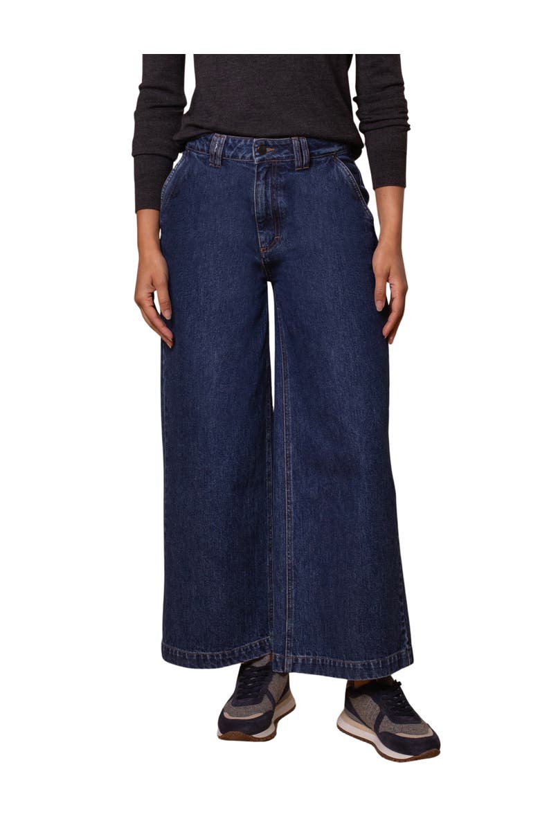 Celtic & Co. Crop Wide Leg Trousers, Main, color, Indigo Mid Wash