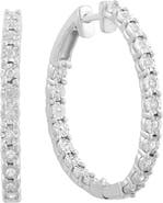 EFFY Sterling Silver Diamond Hoop Earrings
