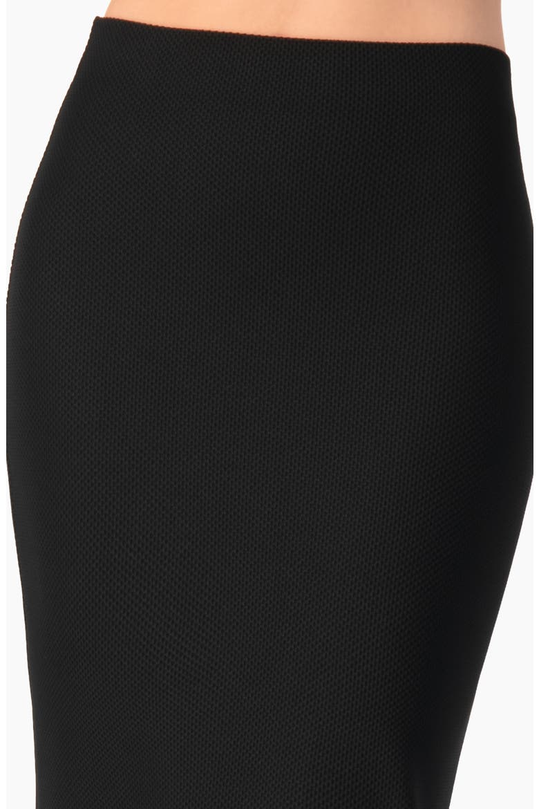 Smooth Stretch Knit High-Waist Fitted Midi Skirt, Alternate, color, Black