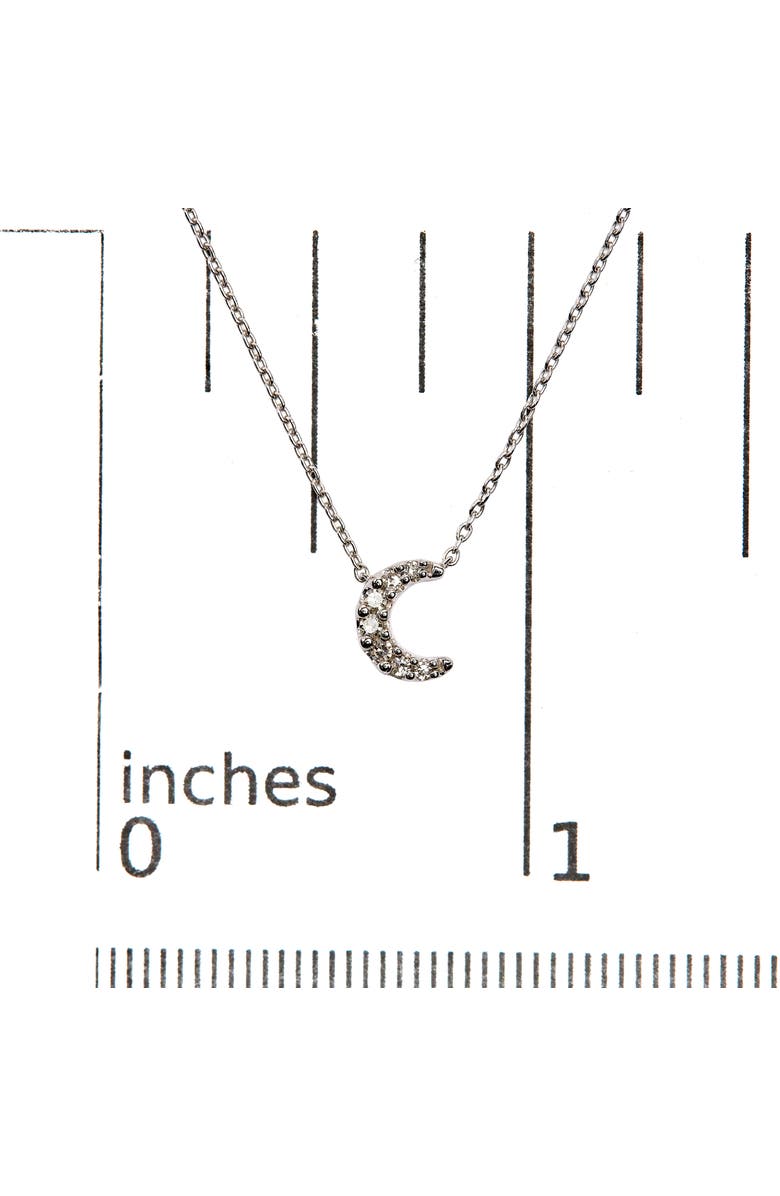Haus of Brilliance 10K White Gold Diamond Accented Crescent Moon Shaped Inch Pendant Necklace, Alternate, color, White