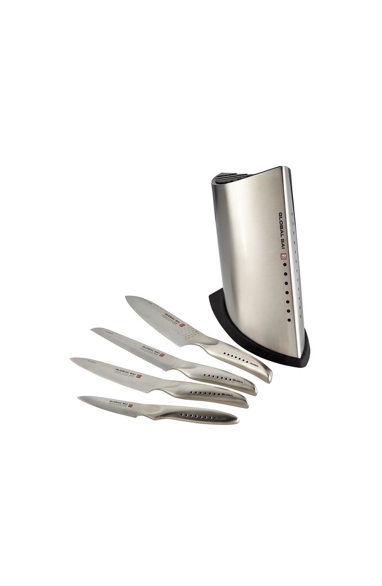 GLOBAL SAI 5 Piece Knife Block Set, Main, color,