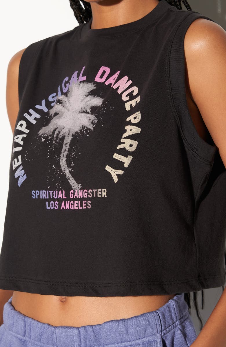 Spiritual Gangster Crawford Dance Party Crop Graphic Tank, Alternate, color, Black