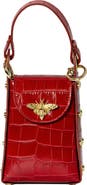 Persaman New York Mini Bee Croc Embossed Top-Handle Bag